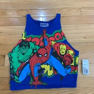 Blue marvel crop top. Size S